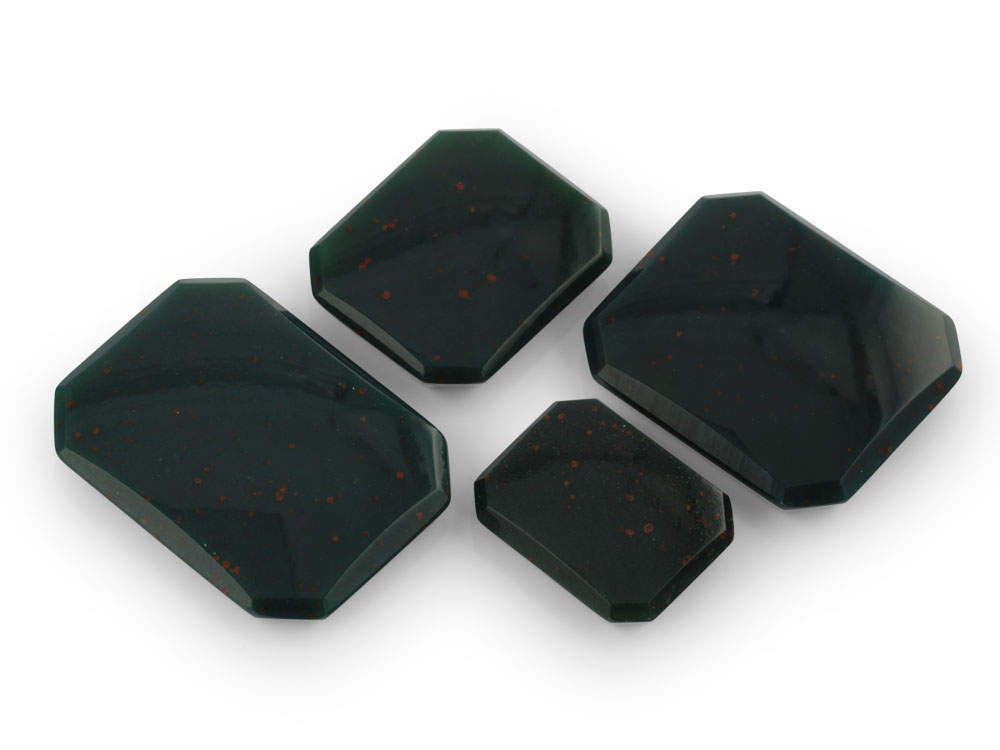 German Cut Bloodstone 12x10mm Octagonal Buff Top