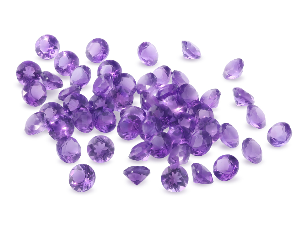 Amethyst 4.00mm Round Mid to Strong Diamond Cut