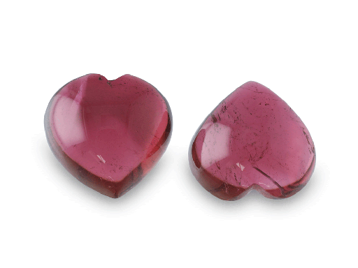 [TUJ20019] Rubellite Tourmaline 8.5mm-/+ Heart Cabochon