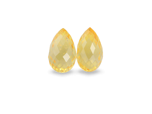 [SYX10472] Yellow Sapphire 6.5x4mm Briolette Pair UD