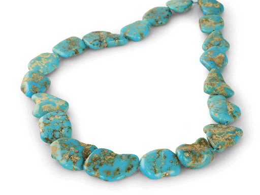 [BEADX3165] Turquoise Campitos 15-27mm Nugget Strand