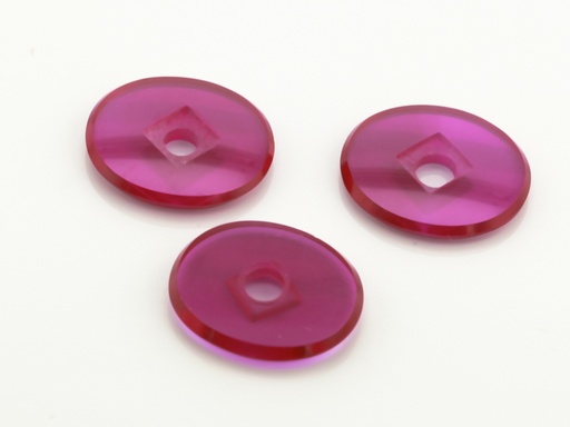 [RSJ1071] Synthetic Ruby Pink 14x12mm Oval Buff Top CS Flat Back 