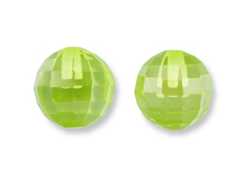 [BRZJ3005] Cubic Zirconia 8.00mm Faceted Ball Light Green