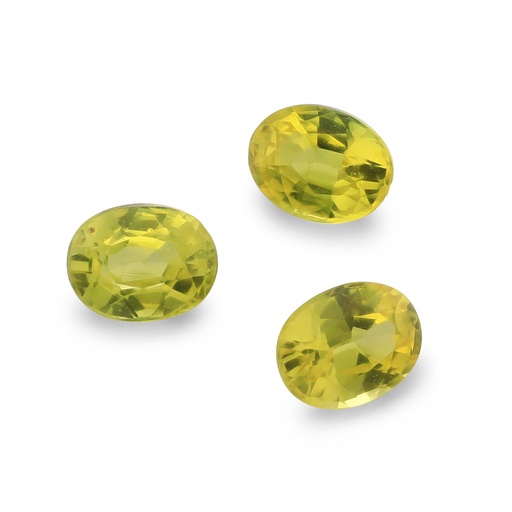 [SYS3209] Yellow Sapphire 4.5x3.5mm +/- Oval Set of 3