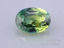 Parti Sapphire 10.27x7.38mm Oval Yellow/Green- UNHEATED Certified