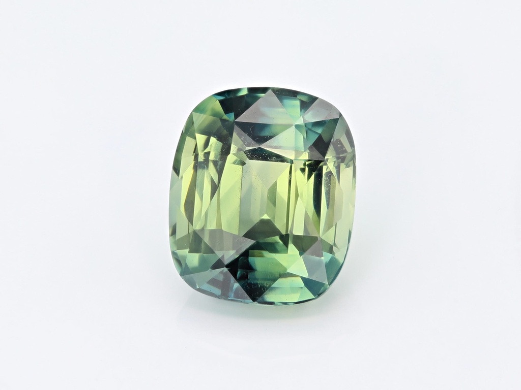 Parti Sapphire 8.62x7.33mm Cushion Blue Green