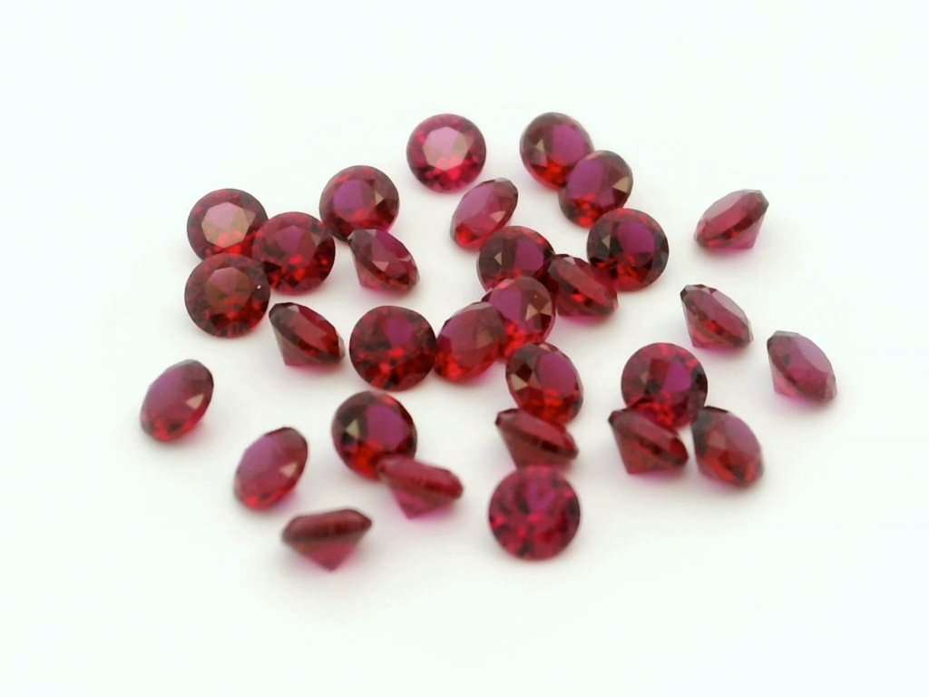 Synthetic Ruby 2.75mm Round Dark Red