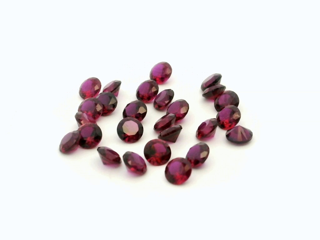 Synthetic Ruby 3.25mm Round Dark Red