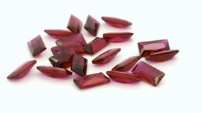 Synthetic Ruby 5x2.5mm Baguette Radiant Cut Dark Red