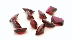 Synthetic Ruby 8x6mm Radiant Cut Dark Red