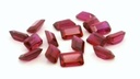 Synthetic Ruby 6x4mm Emerald Cut Bright Red