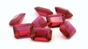 Synthetic Ruby 8x6mm Emerald Cut Bright Red