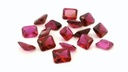 Synthetic Ruby 5x4mm Radiant Emerald Cut Bright Red