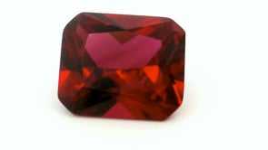 Synthetic Ruby 14x12mm Radiant Emerald Cut Bright Red