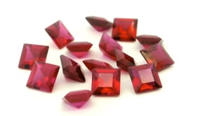 Synthetic Ruby 6.00mm Carre Cut Bright Red
