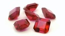 Synthetic Ruby 7.00mm Square Emerald Cut Bright Red