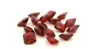 Synthetic Ruby 6.00mm Square Emerald Radiant Cut Bright Red