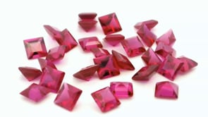 Synthetic Ruby 2.75mm Carre Cut Dark Pink