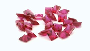 Synthetic Ruby 4.00mm Carre Cut Dark Pink