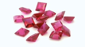Synthetic Ruby 5.00mm Carre Cut Dark Pink