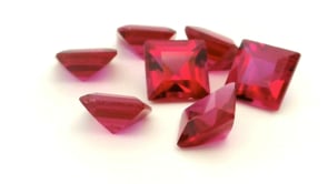 Synthetic Ruby 6.00mm Carre Cut Dark Pink