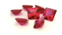 Synthetic Ruby 6.00mm Carre Cut Dark Pink