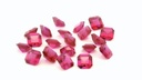 Synthetic Ruby 4.00mm Square Emerald Cut Dark Pink
