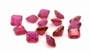 Synthetic Ruby 5.00mm Square Emerald Cut Dark Pink