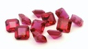 Synthetic Ruby 6.00mm Square Emerald Cut Dark Pink
