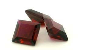 Synthetic Ruby 8.00mm Carre Cut Dark Red