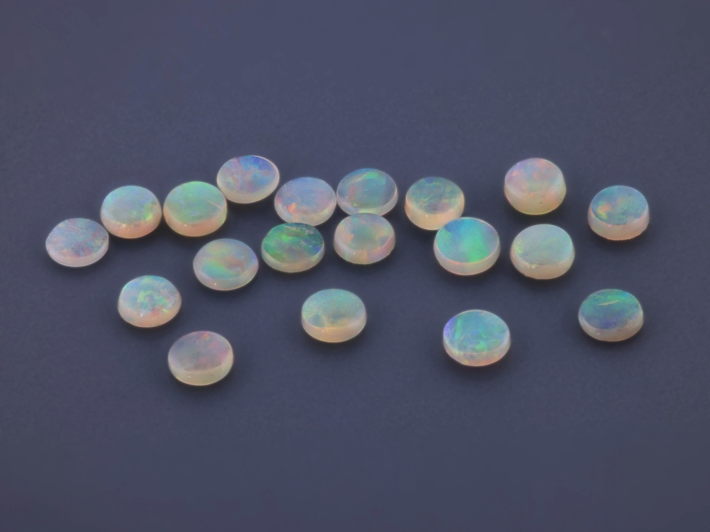 White Opal 3.50mm Round Cabochon