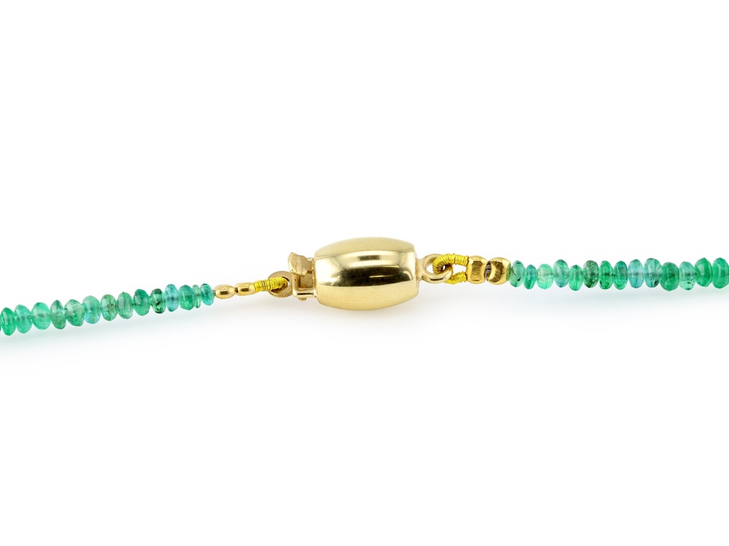 Emerald graduated rondell Strand 2.2-6.1mm with 9ct Yellow Gold Clasp