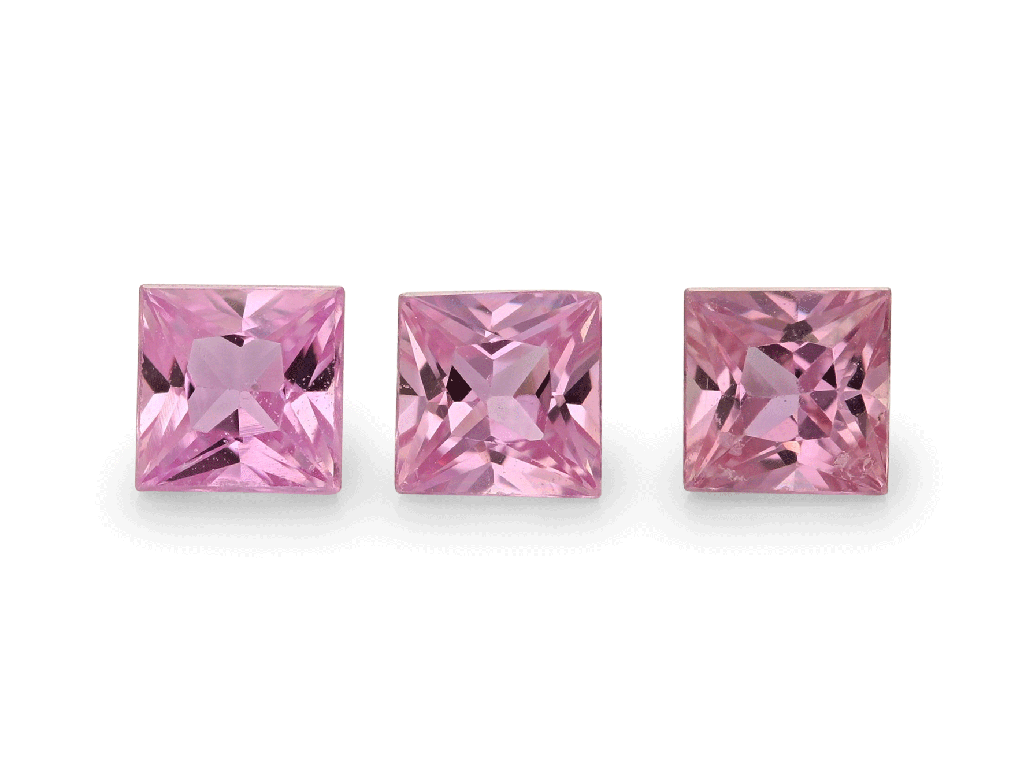Pink Sapphire 3.25mm Princess Cut