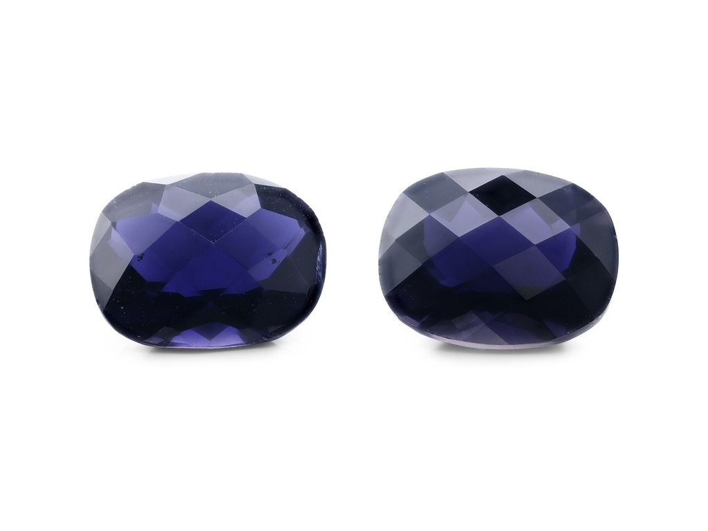 [WSAH1080X1] Iolite 10x8mm Cushion Chequerboard