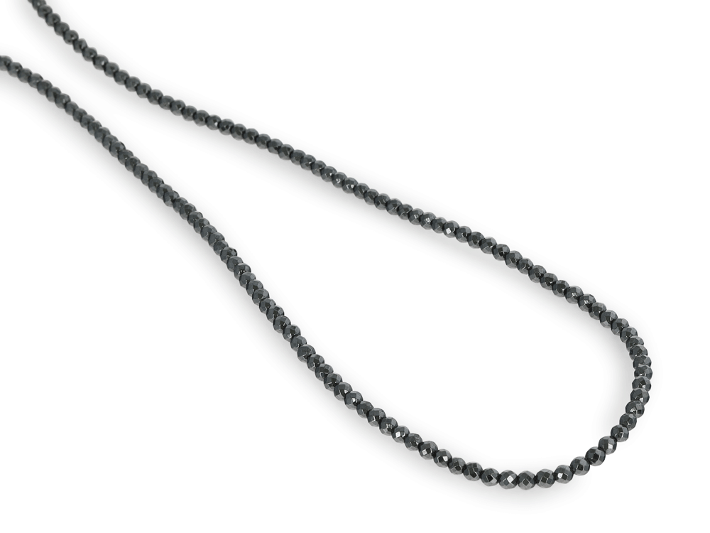 Synthetic Haematite 3mm Faceted Round Strand