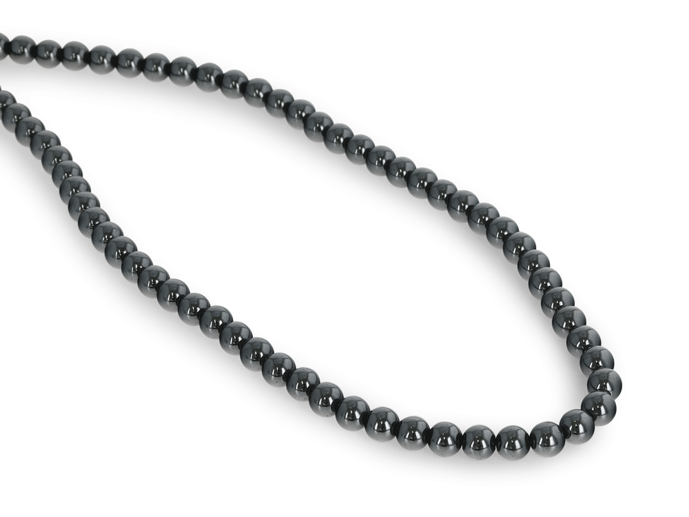 Synthetic Hematite 6.00mm Polished Round Strand