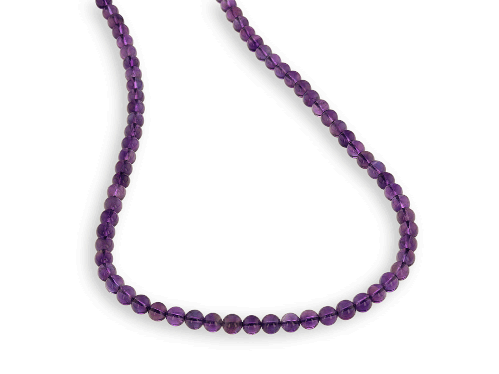 Amethyst 6mm Polished Rounds Strand