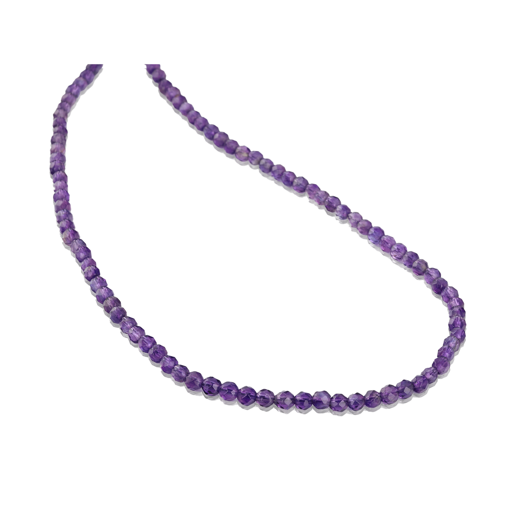Amethyst 4mm Round Faceted Strand