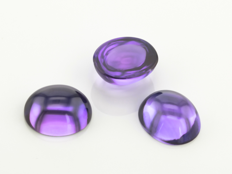 Synthetic Sapphire 10x8mm Oval Cabochon German Cut Purple