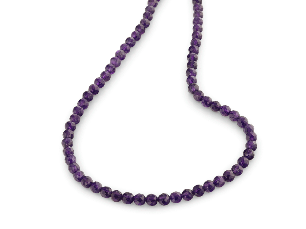 [BEADJ10017] Amethyst 6mm Round Faceted Strand 