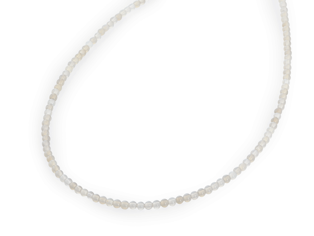 Grey Agate 3.00mm Round Polished Strand 