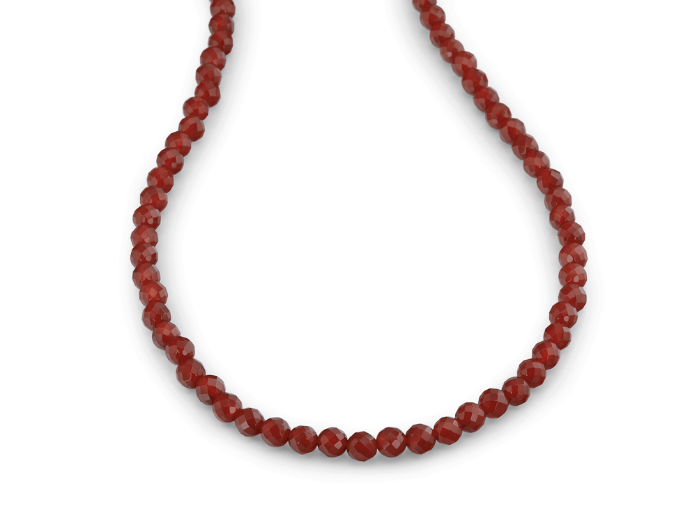 Carnelian 6mm Faceted Round Strand