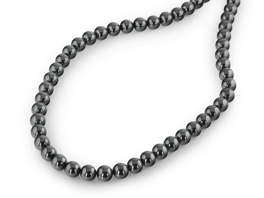 Synthetic Haematite 8.00mm Round Polished Strand