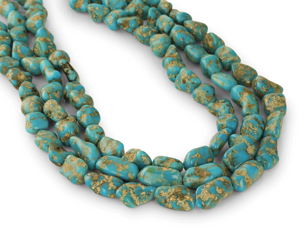 [BEADJ3087] Turquoise Campitos Nuggets with Pyrite 