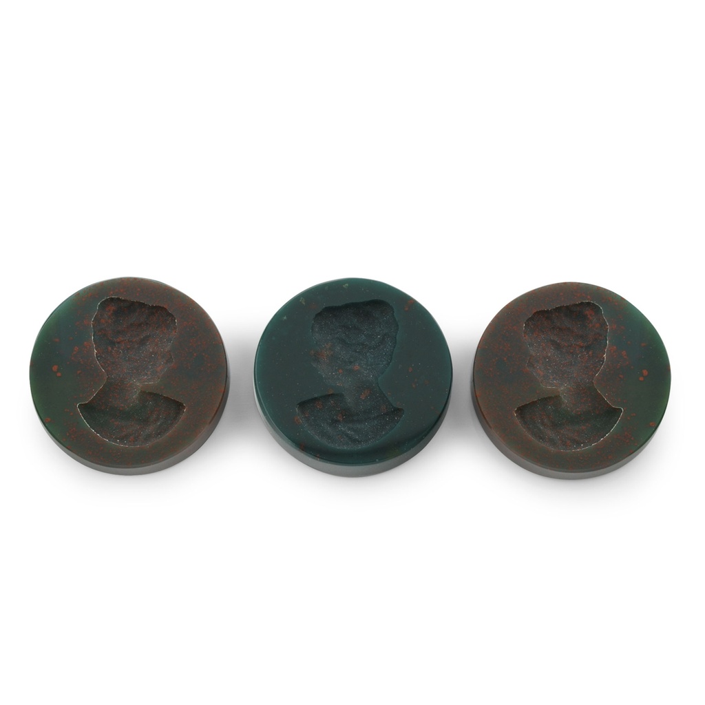 Bloodstone Intaglio 12mm Round Disc