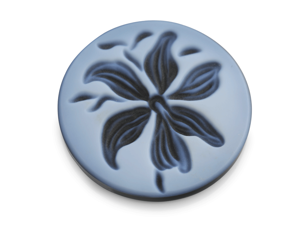 [CAMJ3010] Cameo Black & White Lily 20mm Round 