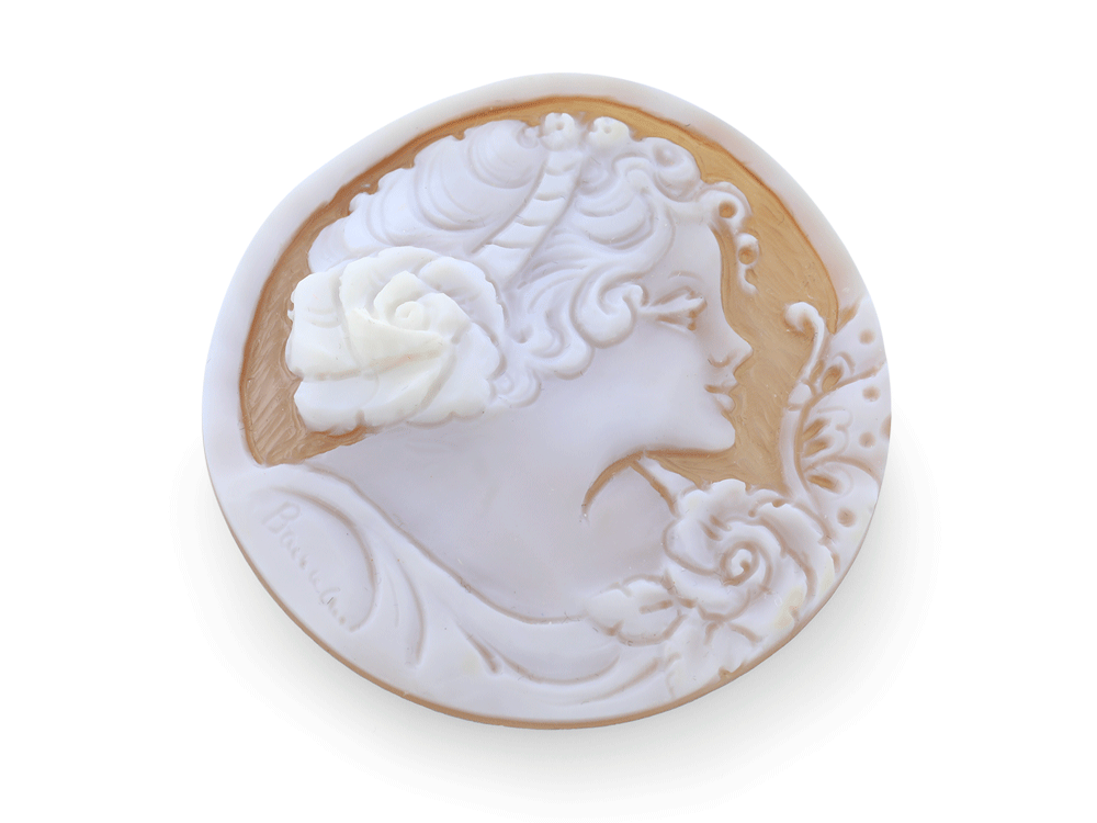 Cameo Lady's head 51x50mm Round
