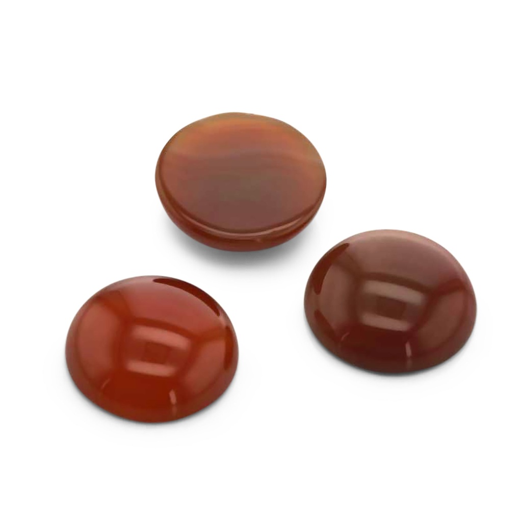 Carnelian 14mm Round Cabochon Low Dome 