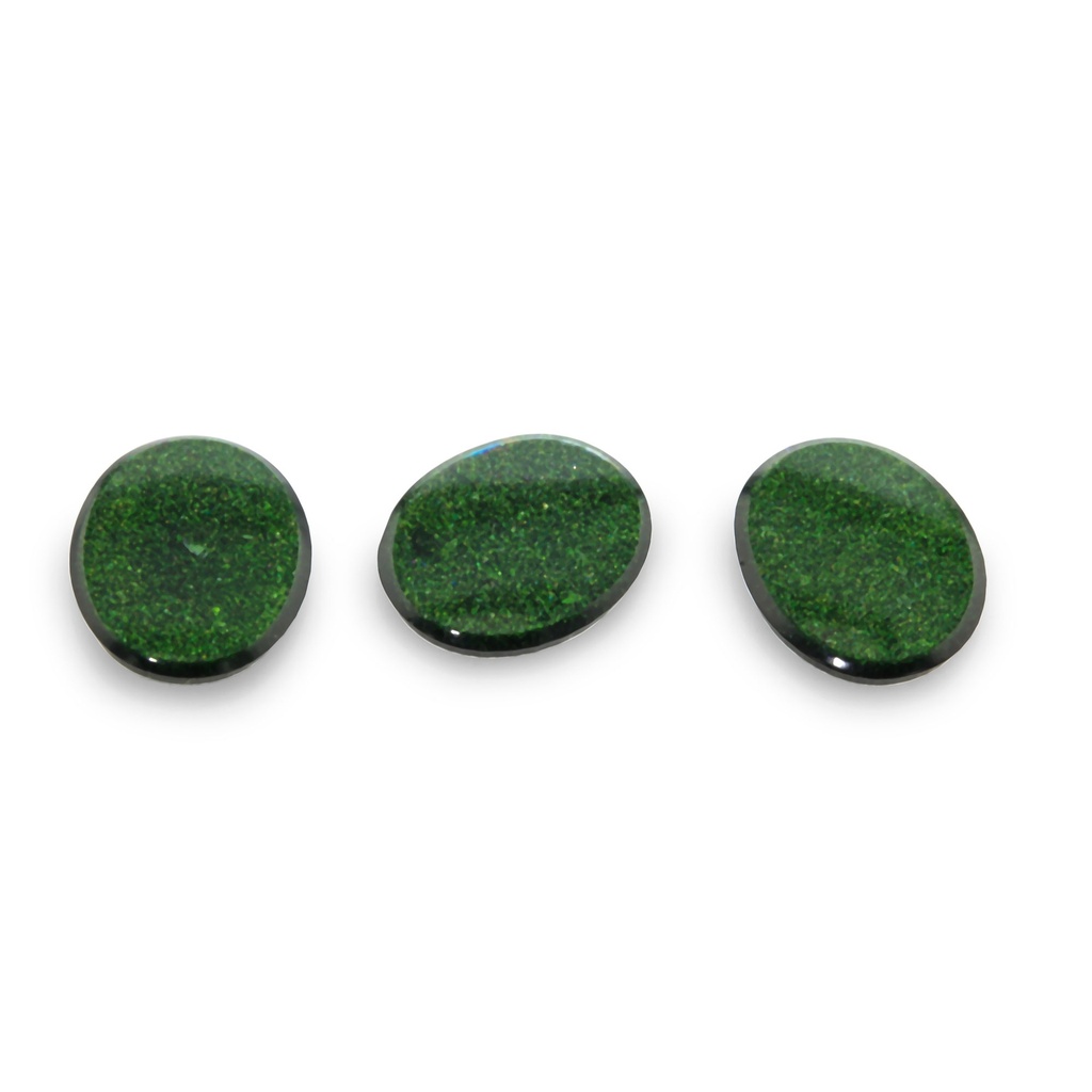 Green Goldstone 12x10mm Oval Buff Top