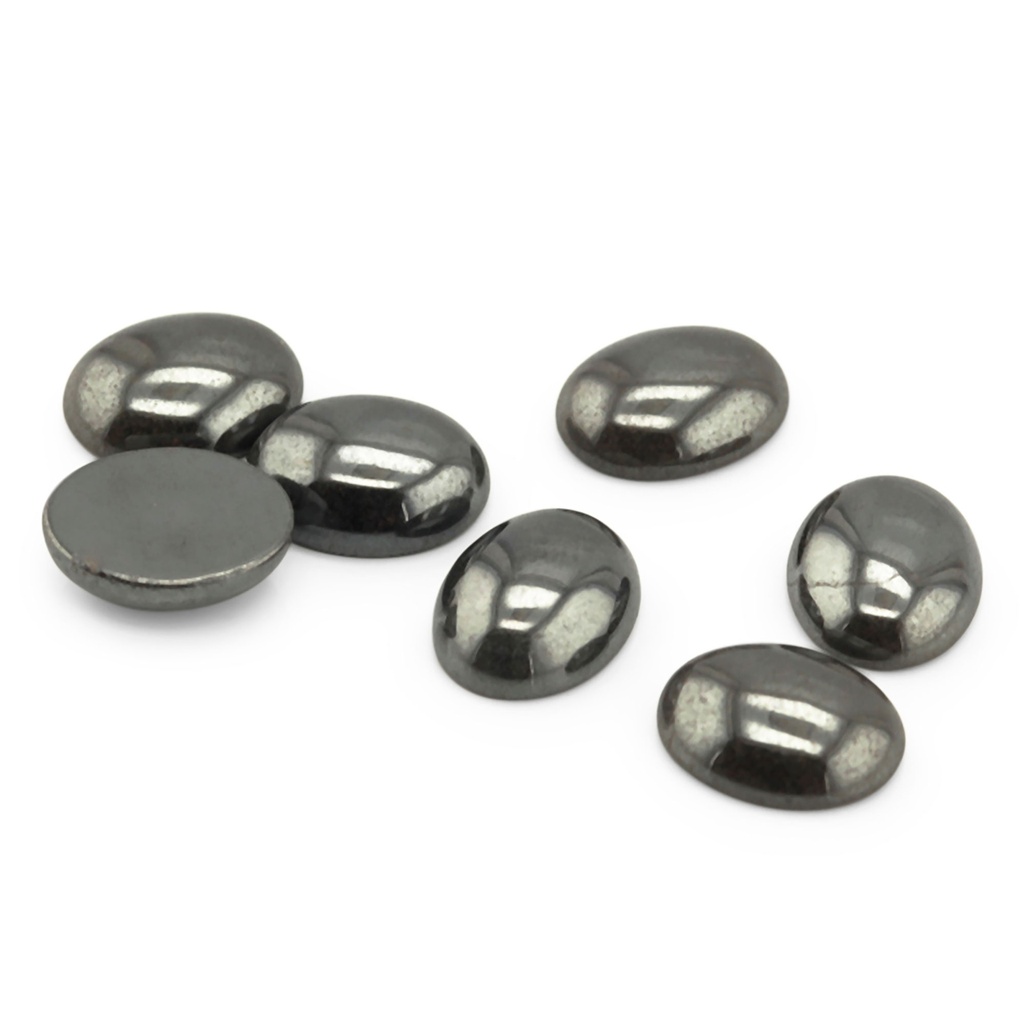 Synthetic Haematite 9x7mm Oval Cabochon